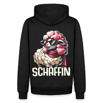 Chef Chefin Schaf Geschenk Schäfin Spruch - Männer Premium Bio Hoodie - Schwarz - Hinten - Nico (187cm)