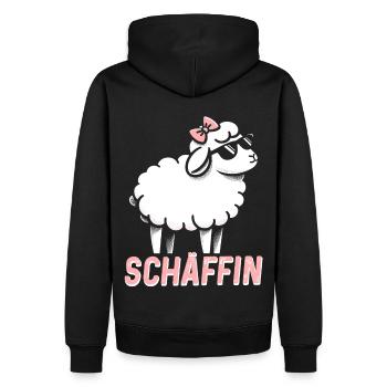 Chef Chefin Schaf Geschenk Schäfin Spruch - Männer Premium Bio Hoodie - Schwarz - Hinten - Nico (187cm)