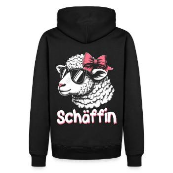 Chef Chefin Schaf Geschenk Schäfin Spruch - Männer Premium Bio Hoodie - Schwarz - Hinten - Nico (187cm)