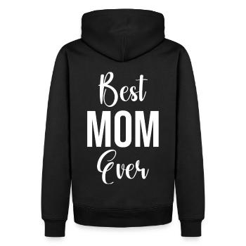 Maman cadeau fête des mères anniversaire maman - Sweat à capuche Premium bio Homme - noir - Dos - Nico (187cm)