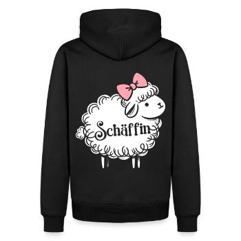 Chef Chefin Schaf Geschenk Schäfin Spruch - Männer Premium Bio Hoodie - Schwarz - Hinten - Nico (187cm)