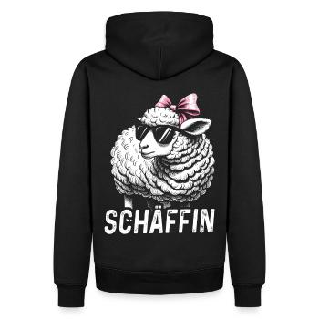 Chef Chefin Schaf Geschenk Schäfin Spruch - Männer Premium Bio Hoodie - Schwarz - Hinten - Nico (187cm)