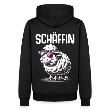 Chef Chefin Schaf Geschenk Schäfin Spruch - Männer Premium Bio Hoodie - Schwarz - Hinten - Nico (187cm)