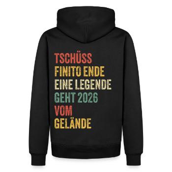 Pension de retraite 2026 Dictons Cadeau de retraite - Sweat à capuche Premium bio Homme - noir - Dos - Nico (187cm)