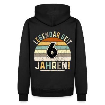 6 Years Gift 6th Birthday Boy Girl - Men’s Premium Organic Hoodie - black - Back - Nico (187cm)