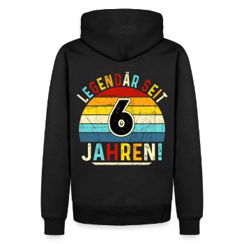 6 Years Gift 6th Birthday Boy Girl - Men’s Premium Organic Hoodie - black - Back - Nico (187cm)