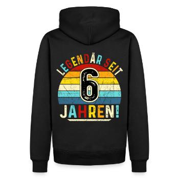 6 Years Gift 6th Birthday Boy Girl - Men’s Premium Organic Hoodie - black - Back - Nico (187cm)