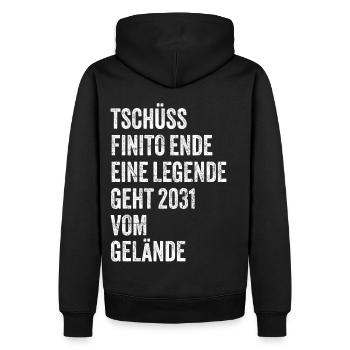 Pension de retraité 2031 dictons cadeau de retraite - Sweat à capuche Premium bio Homme - noir - Dos - Nico (187cm)