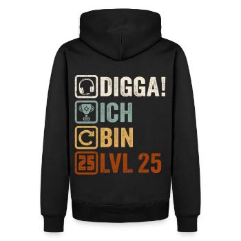 25 Geburtstag Geschenk 25. Zocker Gamer Spruch - Männer Premium Bio Hoodie - Schwarz - Hinten - Nico (187cm)