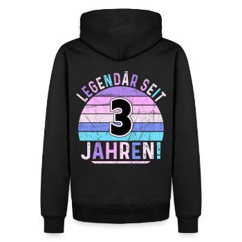 3 Jahre Geschenk 3. Geburtstag Junge Mädchen - Männer Premium Bio Hoodie - Schwarz - Hinten - Nico (187cm)