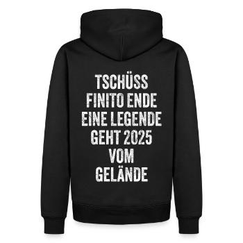 Pension de retraité 2025 Dictons Cadeau de retraite - Sweat à capuche Premium bio Homme - noir - Dos - Nico (187cm)