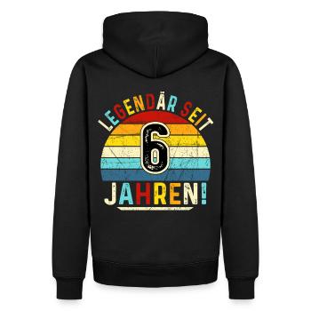 6 Years Gift 6th Birthday Boy Girl - Men’s Premium Organic Hoodie - black - Back - Nico (187cm)
