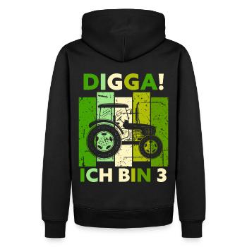 3ème anniversaire garçon tracteur cadeau agriculteur - Sweat à capuche Premium bio Homme - noir - Dos - Nico (187cm)