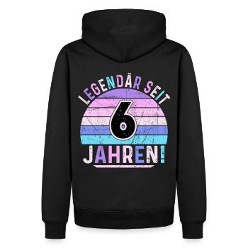 6 Years Gift 6th Birthday Boy Girl - Men’s Premium Organic Hoodie - black - Back - Nico (187cm)