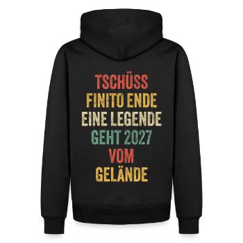 Pension de retraite 2027 dictons cadeau de retraite - Sweat à capuche Premium bio Homme - noir - Dos - Nico (187cm)