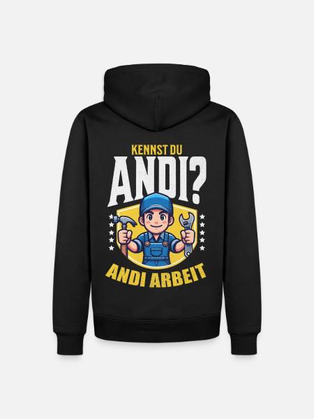 Handwerker Andi Arbeit Geschenk Sprüche Lustig - Männer Premium Bio Hoodie - Schwarz