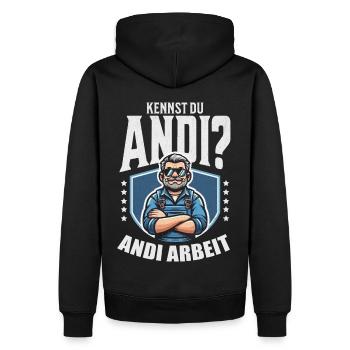 Handwerker Andi Arbeit Geschenk Sprüche Lustig - Männer Premium Bio Hoodie - Schwarz - Hinten - Nico (187cm)
