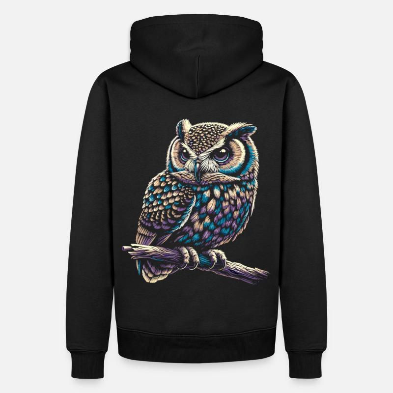 Eule Kunst Geschenk Geburtstag - Männer Premium Bio Hoodie - Schwarz
