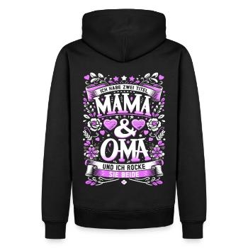 Geschenk Oma Baby Nachwuchs Mama Sprüche - Männer Premium Bio Hoodie - Schwarz - Hinten - Nico (187cm)