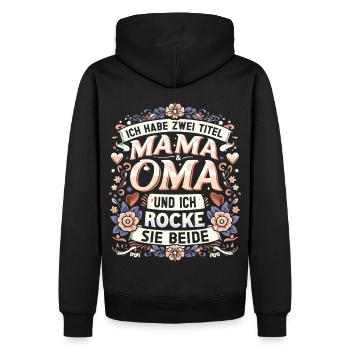 Geschenk Oma Baby Nachwuchs Mama Sprüche - Männer Premium Bio Hoodie - Schwarz - Hinten - Nico (187cm)