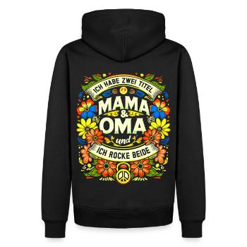 Geschenk Oma Baby Nachwuchs Mama Sprüche - Männer Premium Bio Hoodie - Schwarz - Hinten - Nico (187cm)