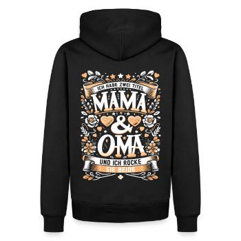 Geschenk Oma Baby Nachwuchs Mama Sprüche - Männer Premium Bio Hoodie - Schwarz - Hinten - Nico (187cm)