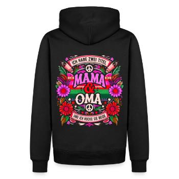 Geschenk Oma Baby Nachwuchs Mama Sprüche - Männer Premium Bio Hoodie - Schwarz - Hinten - Nico (187cm)
