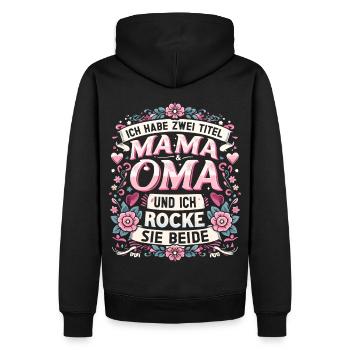 Geschenk Oma Baby Nachwuchs Mama Sprüche - Männer Premium Bio Hoodie - Schwarz - Hinten - Nico (187cm)