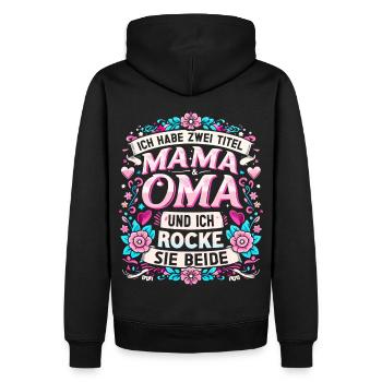 Geschenk Oma Baby Nachwuchs Mama Sprüche - Männer Premium Bio Hoodie - Schwarz - Hinten - Nico (187cm)