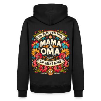 Geschenk Oma Baby Nachwuchs Mama Sprüche - Männer Premium Bio Hoodie - Schwarz - Hinten - Nico (187cm)