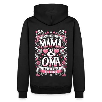Geschenk Oma Baby Nachwuchs Mama Sprüche - Männer Premium Bio Hoodie - Schwarz - Hinten - Nico (187cm)