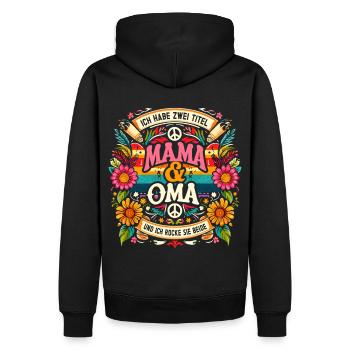 Geschenk Oma Baby Nachwuchs Mama Sprüche - Männer Premium Bio Hoodie - Schwarz - Hinten - Nico (187cm)