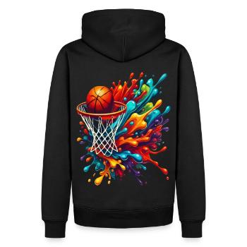 Basketball coloré Tie Dye Couleur Splash Hoop Net - Sweat à capuche Premium bio Homme - noir - Dos - Nico (187cm)