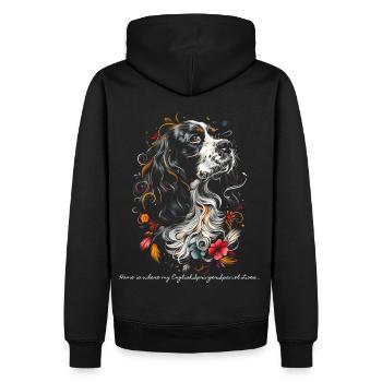 Home is where my English Springer Spaniel lives... - Men’s Premium Organic Hoodie - black - Back - Nico (187cm)