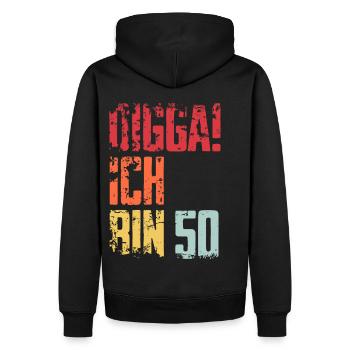 50. Geburtstag 50 Jahre Geschenk Spruch - Männer Premium Bio Hoodie - Schwarz - Hinten - Nico (187cm)