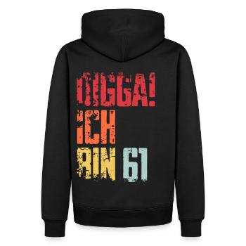 61. Geburtstag 61 Jahre Geschenk Spruch - Männer Premium Bio Hoodie - Schwarz - Hinten - Nico (187cm)