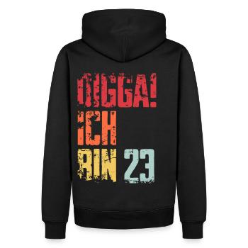 23. Geburtstag 23 Jahre Geschenk Spruch - Männer Premium Bio Hoodie - Schwarz - Hinten - Nico (187cm)