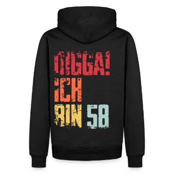 58. Geburtstag 58 Jahre Geschenk Spruch - Männer Premium Bio Hoodie - Schwarz - Hinten - Nico (187cm)