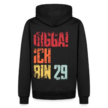 29. Geburtstag 29 Jahre Geschenk Spruch - Männer Premium Bio Hoodie - Schwarz - Hinten - Nico (187cm)