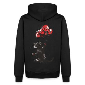 28 Jahre Geschenk 28. Geburtstag Katze - Männer Premium Bio Hoodie - Schwarz - Hinten - Nico (187cm)