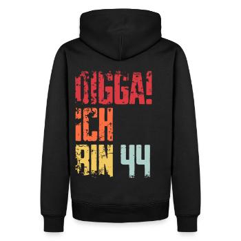 44. Geburtstag 44 Jahre Geschenk Spruch - Männer Premium Bio Hoodie - Schwarz - Hinten - Nico (187cm)