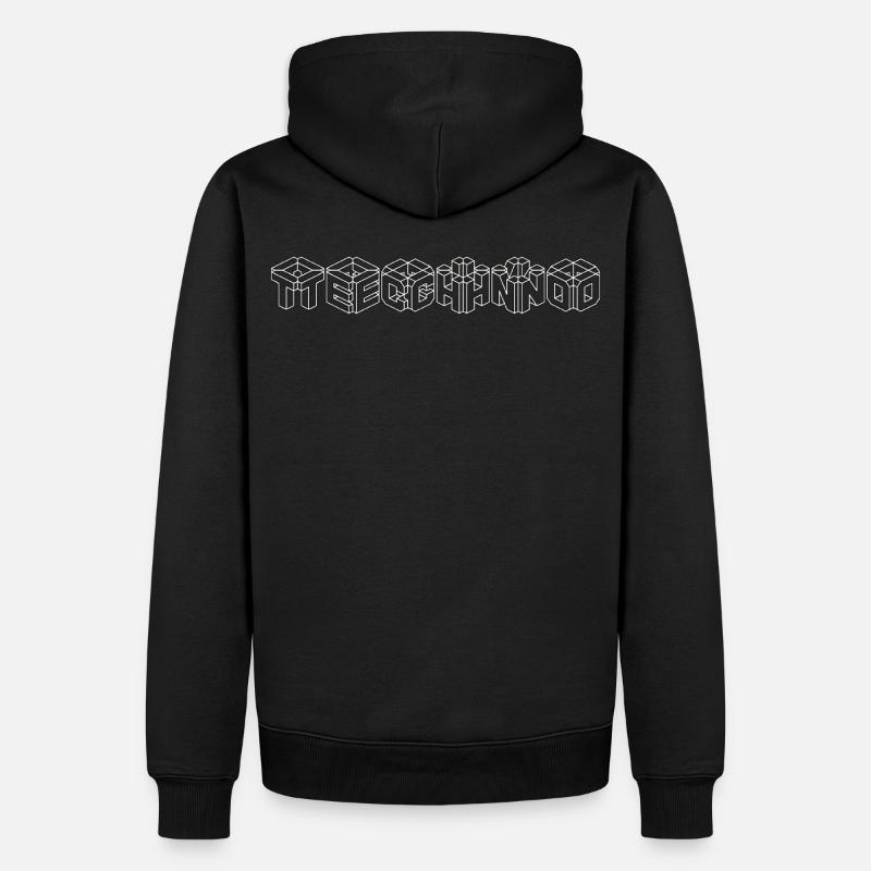 techno1 - Sweat à capuche Premium bio Homme - noir