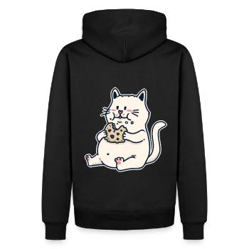 Chaton Chaton Cookie Fantasy Enfants Bébé Dessin Animé Noël - Sweat à capuche Premium bio Homme - noir - Dos - Nico (187cm)