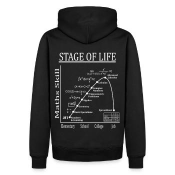Stages of Life - Math Math - Men’s Premium Organic Hoodie - black - Back - Nico (187cm)