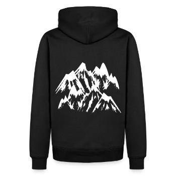 Mountain Natur Berge Gebirge - Männer Premium Bio Hoodie - Schwarz - Hinten - Nico (187cm)