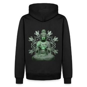 Bouddhisme Méditation Yoga Spiritualité - Sweat à capuche Premium bio Homme - noir - Dos - Nico (187cm)