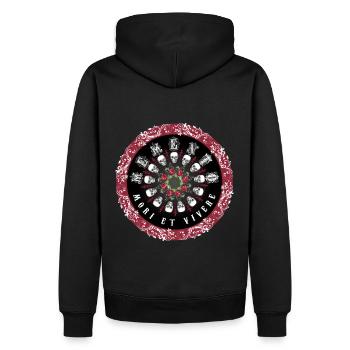Memento Mori Tête de mort d’Halloween, squelette - Sweat à capuche Premium bio Homme - noir - Dos - Nico (187cm)