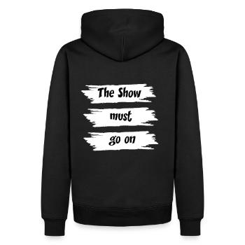The Show must go on - Sweat à capuche Premium bio Homme - noir - Dos - Nico (187cm)