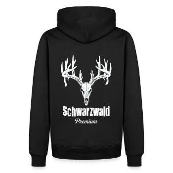 Schwarzwald Premium Skull deer - Männer Premium Bio Hoodie - Schwarz - Hinten - Nico (187cm)