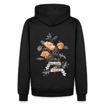 Motif rose vintage, rose design, rengaine amusante - Sweat à capuche Premium bio Homme - noir - Dos - Nico (187cm)